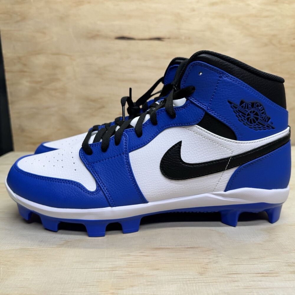 NEW Nike Air Jordan 1 Retro MCS Baseball Cleats Game Royal Mens Sz 13 AV5354-411
